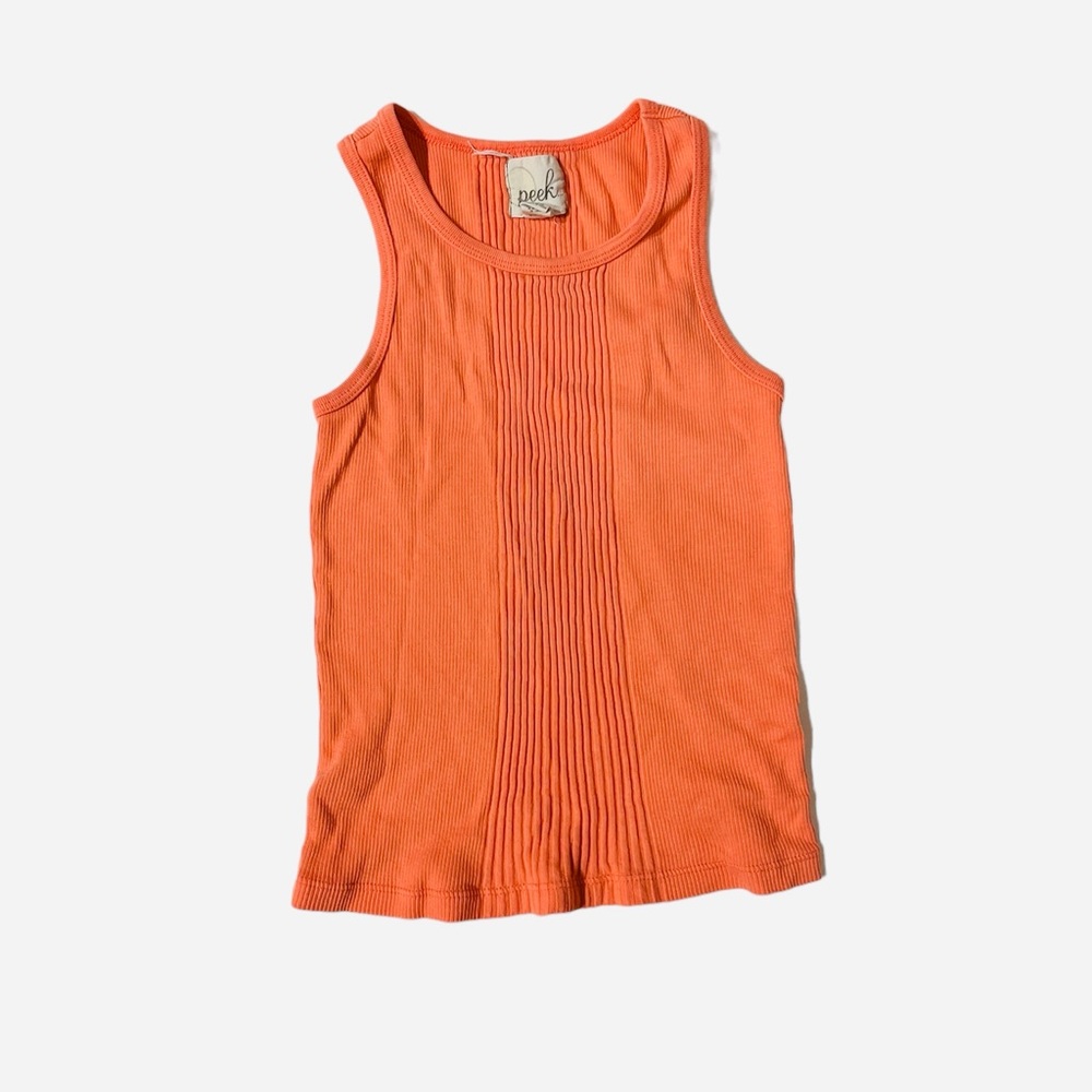 Peek L(8) fitted racerback ribbed tank top